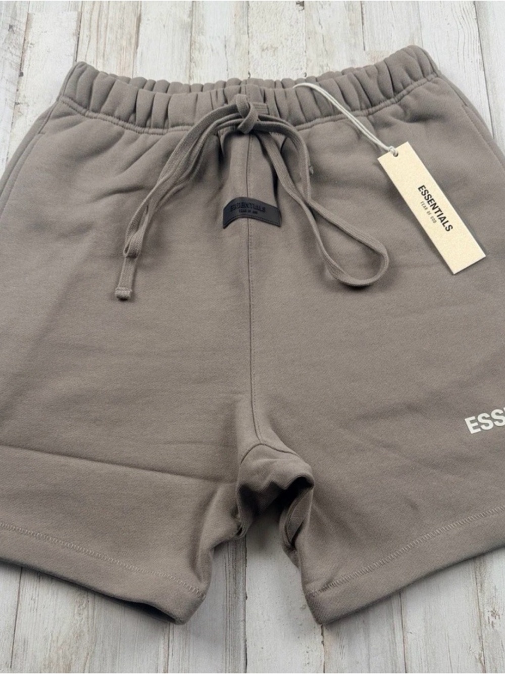ESSENTIALS Taupe/Beige Drawstring Sweat Shorts